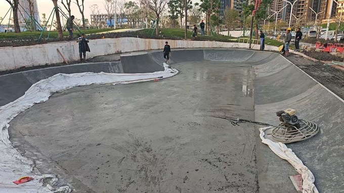 滑板場建設現(xiàn)場